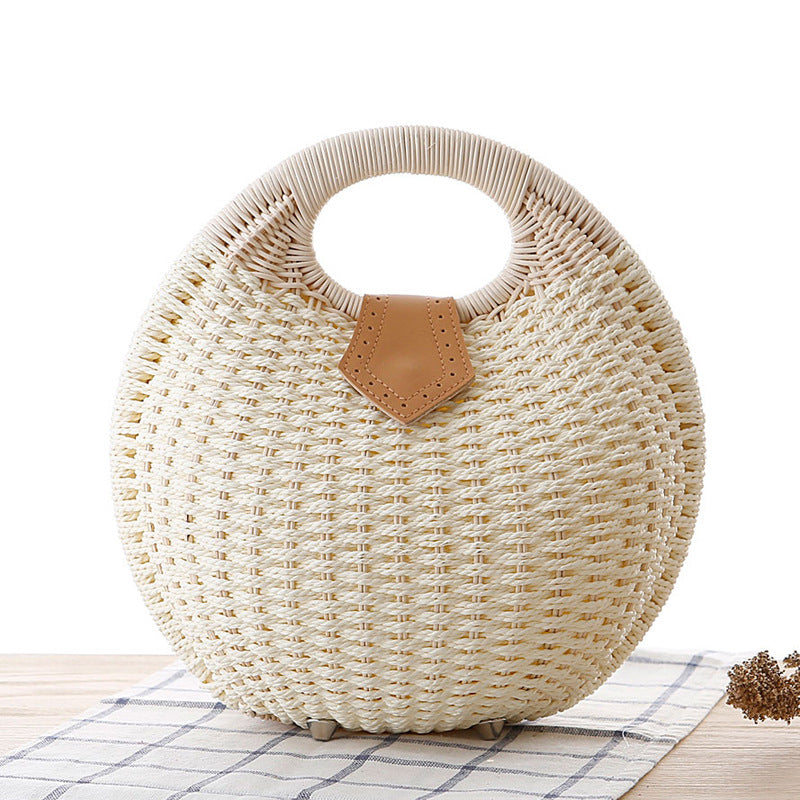 Borsa in Paglia e Ecopelle a Mano – ECLIPSE
