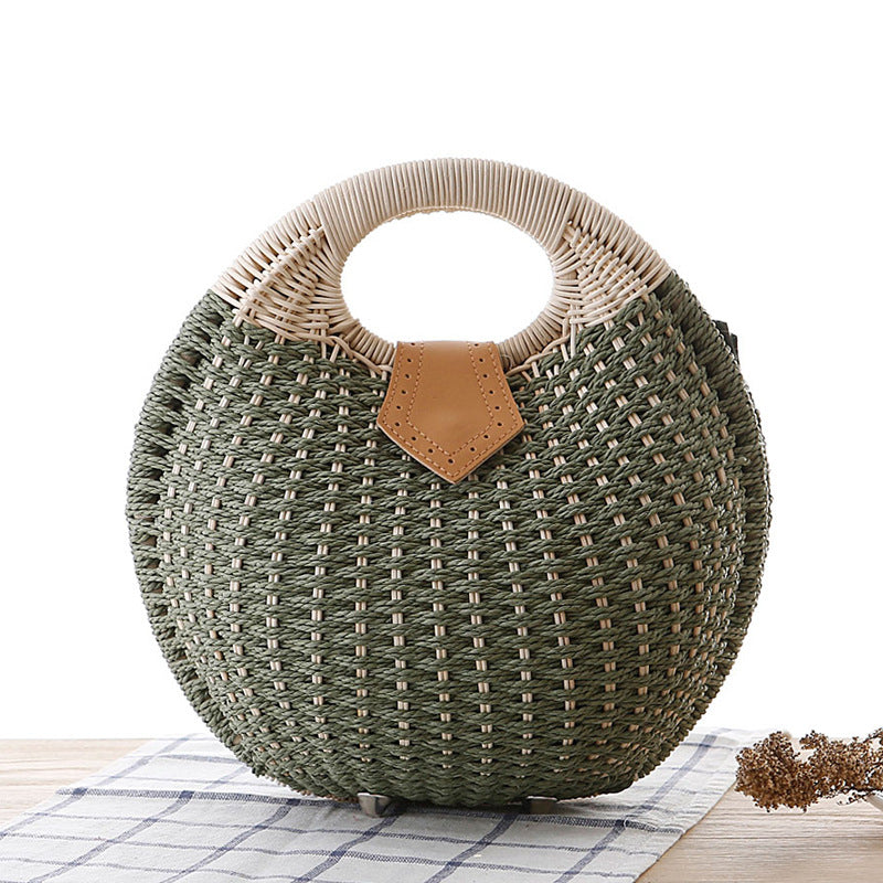 Borsa in Paglia e Ecopelle a Mano – ECLIPSE