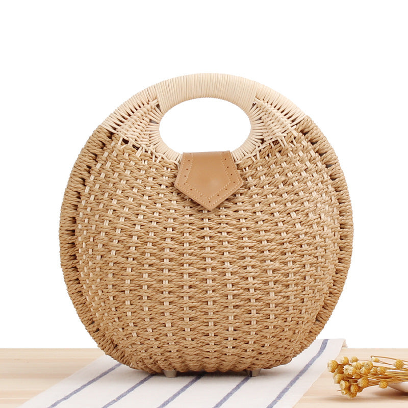 Borsa in Paglia e Ecopelle a Mano – ECLIPSE
